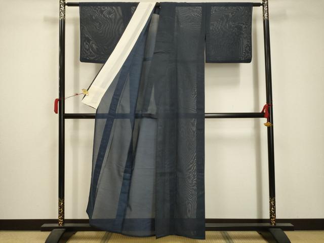 平和屋着物＊夏物 小紋 紗 流水文 洗える着物 AABA5695sx