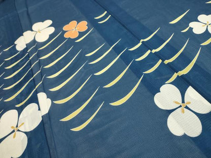 平和屋着物＊夏物 訪問着 絽 流水花文 洗える着物 AABA5696sx
