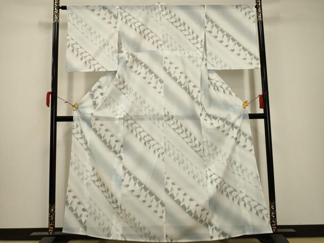 平和屋着物＊夏物 小紋 絽 舞蝶文 暈し染め 洗える着物 AABA5697sx