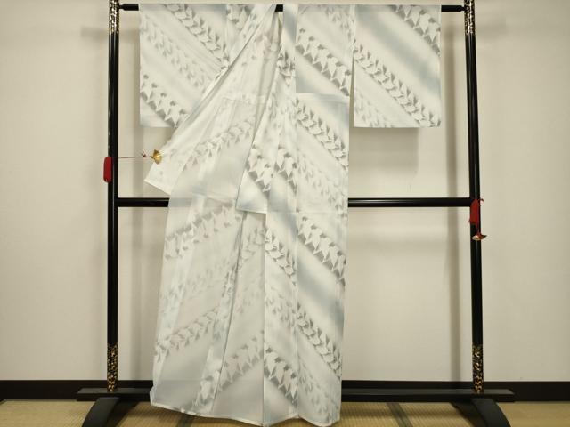 平和屋着物＊夏物 小紋 絽 舞蝶文 暈し染め 洗える着物 AABA5697sx