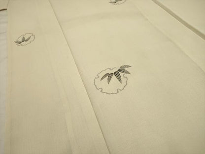 平和屋着物＊夏物 小紋 紗 雪輪笹の葉文 ロング丈 洗える着物 AABA5703sx