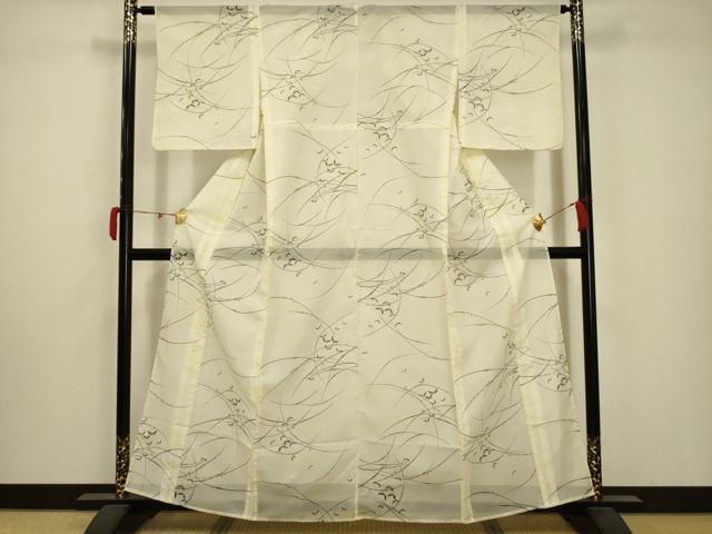 平和屋着物＊夏物 小紋 絽 舞蝶文 暈し染め 正絹 逸品 AABA5704sx