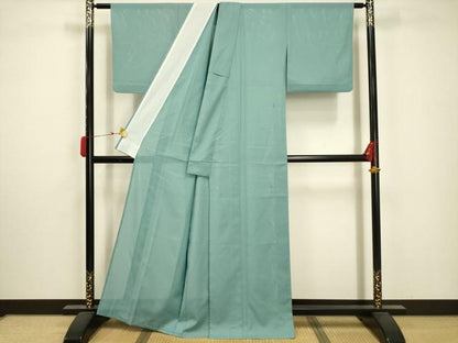 平和屋着物＊夏物 色無地 絽 白群色 洗える着物 AABA5705sx
