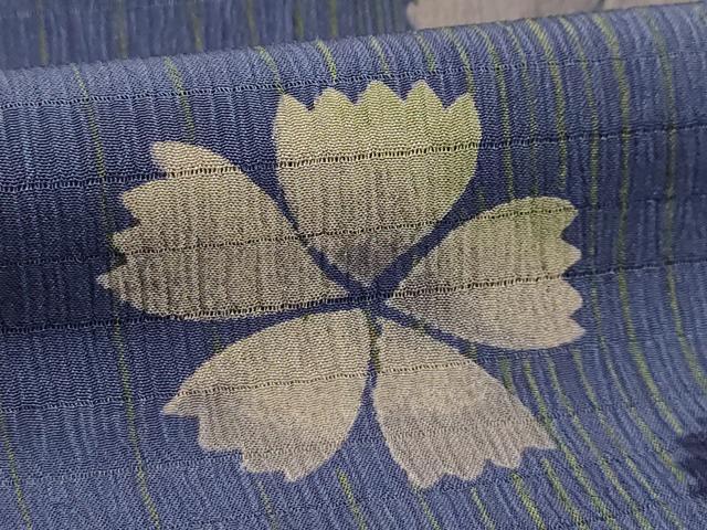 平和屋着物＊夏物 小紋 絽 舞花文 洗える着物 AABA5708sx