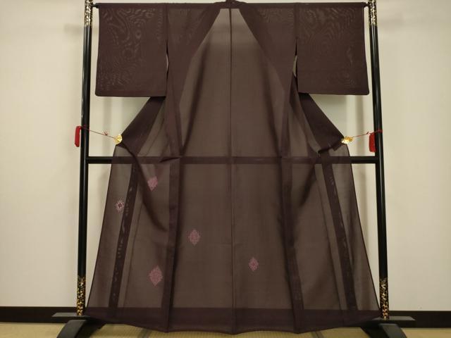 平和屋着物＊夏物 訪問着 絽 松皮菱花紋紗 正絹 逸品 AABA5712sx