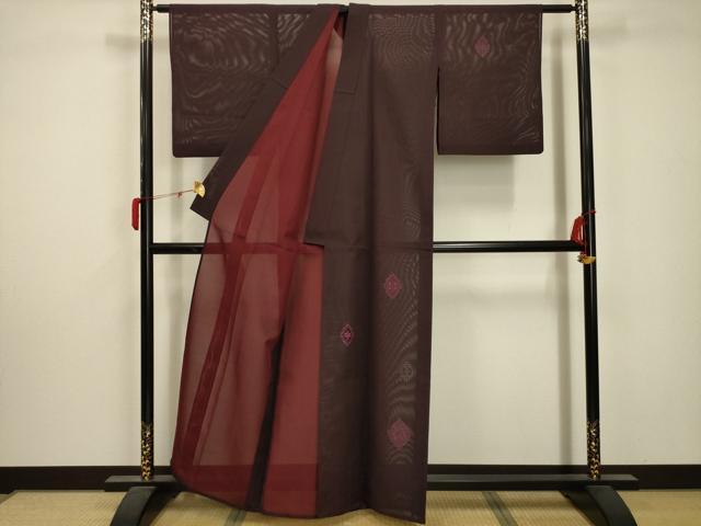 平和屋着物＊夏物 訪問着 絽 松皮菱花紋紗 正絹 逸品 AABA5712sx