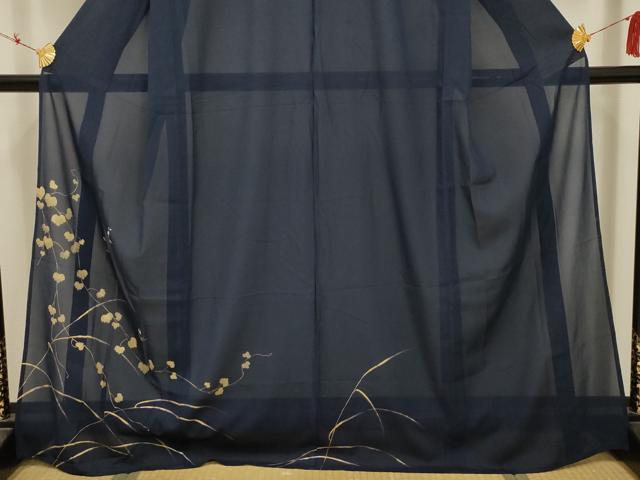 平和屋着物＊夏物 訪問着 絽 刺繍 蔦の葉文 金糸 金彩 正絹 逸品 AABA5715sx