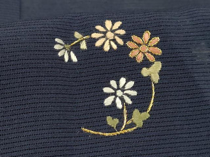 平和屋着物＊夏物 訪問着 絽 刺繍 蔦の葉文 金糸 金彩 正絹 逸品 AABA5715sx