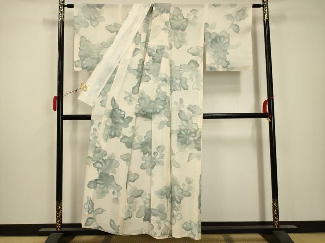 平和屋着物＊夏物 小紋 絽 草花文 正絹 逸品 AABA5717sx