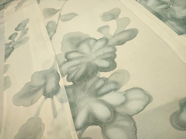 平和屋着物＊夏物 小紋 絽 草花文 正絹 逸品 AABA5717sx