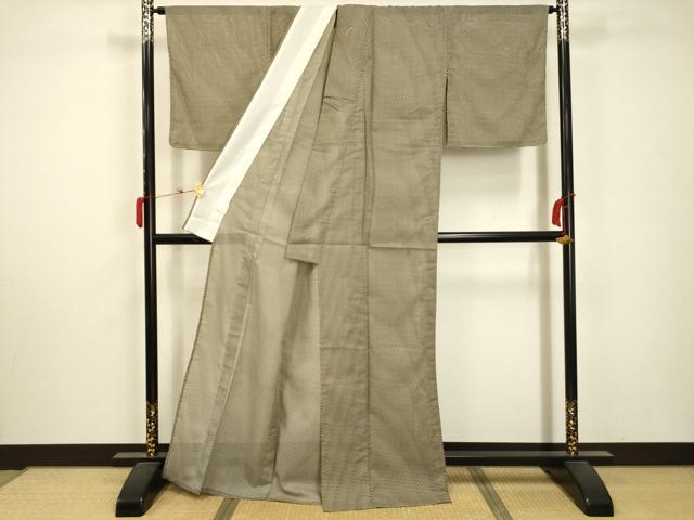 平和屋着物＊夏物 江戸小紋 絽 鱗文 洗える着物 未使用 AABA5718sx