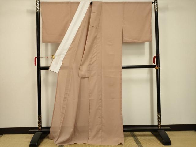 平和屋着物＊夏物 色無地 紗 洗柿色 洗える着物 AABA5720sx