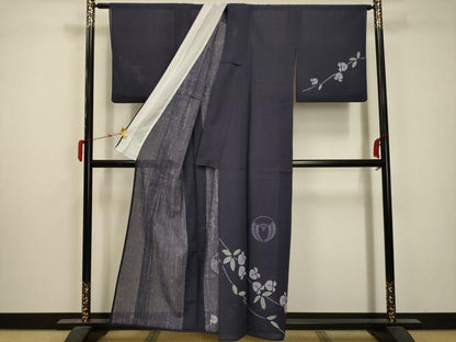 平和屋着物＊夏物 訪問着 紗 扇面花文 洗える着物 AABA5721sx