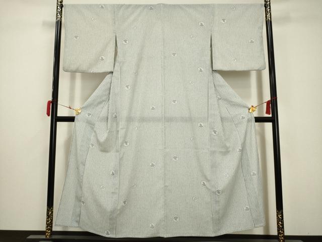 平和屋着物＊夏物 小紋 亀甲花蝶文 洗える着物 AABA5723sx