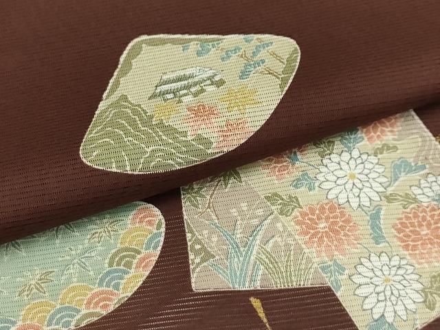 平和屋着物＊夏物 訪問着 絽 色紙花蝶文 金彩 洗える着物 AABA5727sx