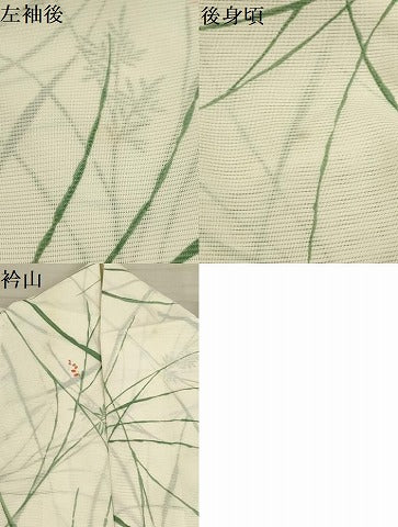 平和屋着物＊夏物 小紋 絽 草花文 洗える着物 AABA5728sx