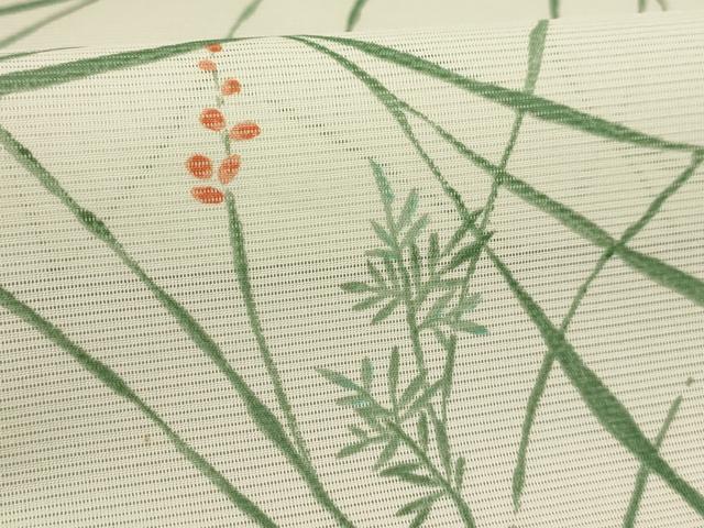 平和屋着物＊夏物 小紋 絽 草花文 洗える着物 AABA5728sx