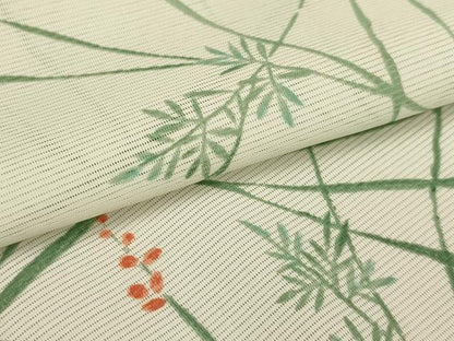 平和屋着物＊夏物 小紋 絽 草花文 洗える着物 AABA5728sx