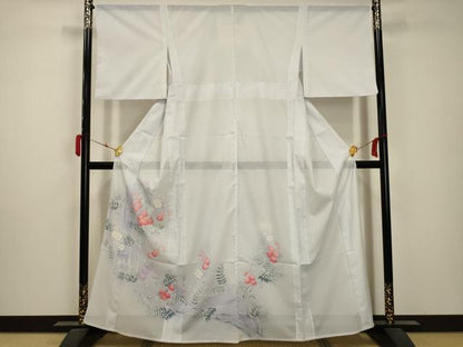 平和屋着物＊夏物 訪問着 絽 枝花文 暈し染め 洗える着物 AABA5729sx