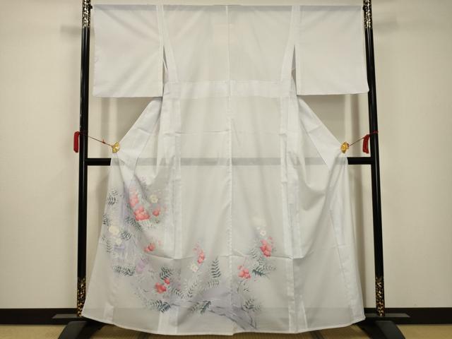 平和屋着物＊夏物 訪問着 絽 枝花文 暈し染め 洗える着物 AABA5729sx