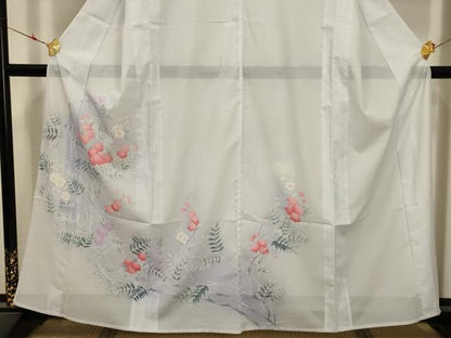 平和屋着物＊夏物 訪問着 絽 枝花文 暈し染め 洗える着物 AABA5729sx