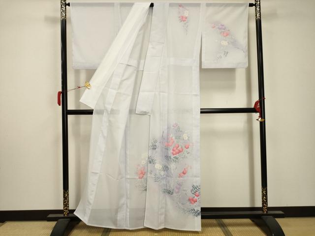 平和屋着物＊夏物 訪問着 絽 枝花文 暈し染め 洗える着物 AABA5729sx