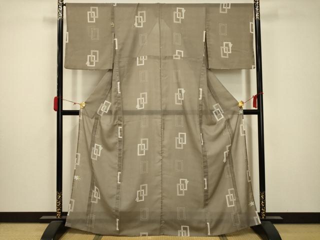 平和屋着物＊夏物 小紋 紗 紅梅織 色紙重ね花文 AABA5733sx