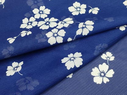 平和屋着物＊夏物 小紋 絽 舞花文 洗える着物 AABA5747sx