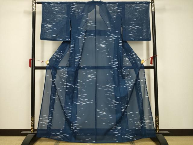平和屋着物＊夏物 小紋 絽 霞文 洗える着物 AABA5749sx
