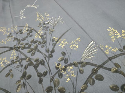 平和屋着物＊夏物 訪問着 絽 手描き 秋草 勝虫 金銀彩 正絹 逸品 AABA5753sx
