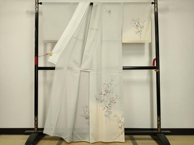 平和屋着物＊夏物 訪問着 絽 枝花文 正絹 逸品 AABA5754sx