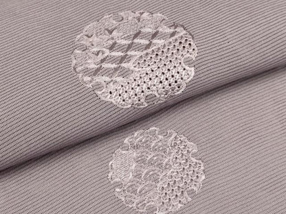 平和屋着物＊夏物 無地絵羽訪問着 絽 中国三大刺繍 汕頭刺繍 スワトウ刺繍 雪輪花文 薄葡萄色 正絹 逸品 AABA5759sx