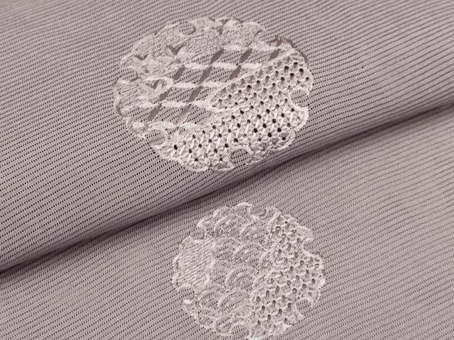 平和屋着物＊夏物 無地絵羽訪問着 絽 中国三大刺繍 汕頭刺繍 スワトウ刺繍 雪輪花文 薄葡萄色 正絹 逸品 AABA5759sx