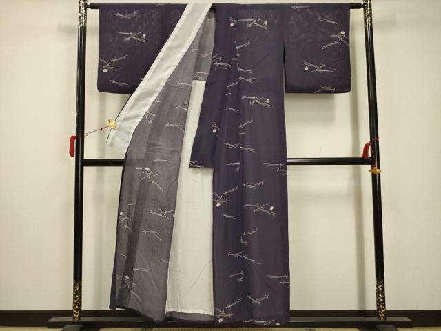 平和屋着物＊夏物 小紋 絽 吹き寄せ文 正絹 逸品 AABA5760sx