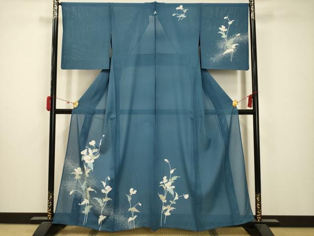 平和屋着物＊夏物 訪問着 絽 草花文 正絹 逸品 AABA5761sx