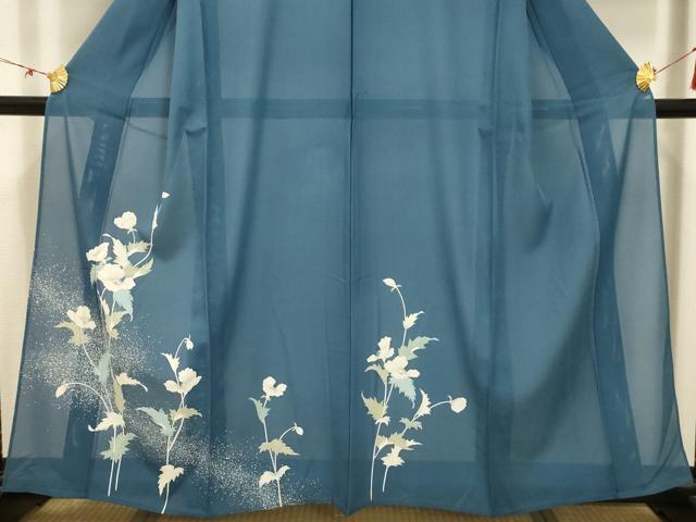 平和屋着物＊夏物 訪問着 絽 草花文 正絹 逸品 AABA5761sx