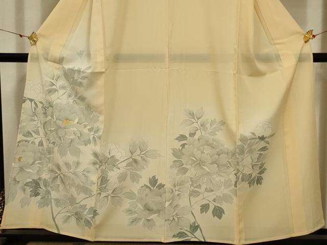 平和屋着物＊夏物 訪問着 絽 刺繍 枝花文 金糸 銀彩 正絹 逸品 AABA5762sx