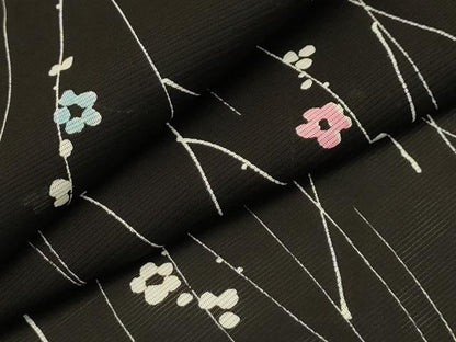 平和屋着物＊夏物 小紋 絽 枝花文 正絹 逸品 AABA5763sx