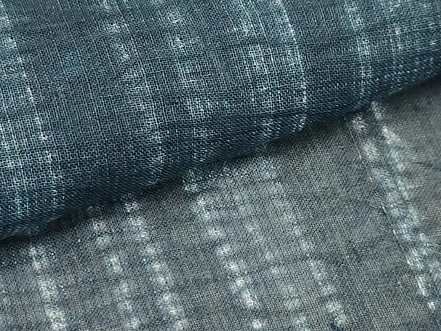 平和屋着物＊夏物 紗紬 藍 絞り 市松文様 正絹 逸品 AABA5766sx