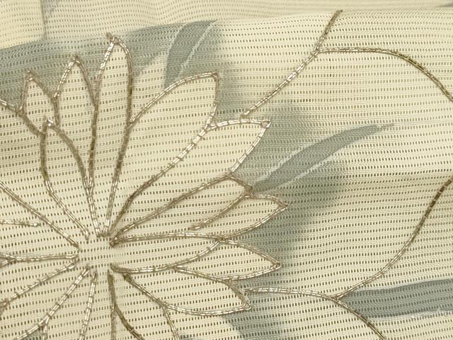 平和屋着物＊夏物 訪問着 絽 駒刺繍 草花文 銀糸 正絹 逸品 AABA5768sx