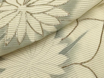 平和屋着物＊夏物 訪問着 絽 駒刺繍 草花文 銀糸 正絹 逸品 AABA5768sx