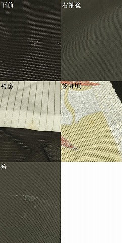 平和屋着物＊夏物 黒留袖 絽 駒刺繍 流水笹竹文 銀糸 銀彩 正絹 逸品 AABA5769sx