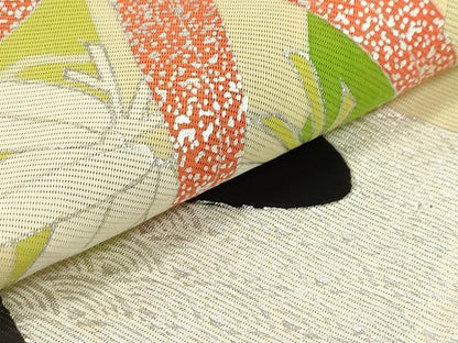 平和屋着物＊夏物 黒留袖 絽 駒刺繍 流水笹竹文 銀糸 銀彩 正絹 逸品 AABA5769sx
