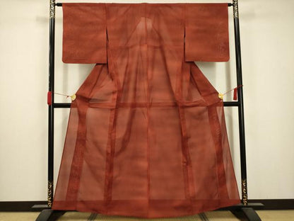 平和屋着物＊夏物 小紋 絽 霞文 正絹 逸品 AABA5776sx