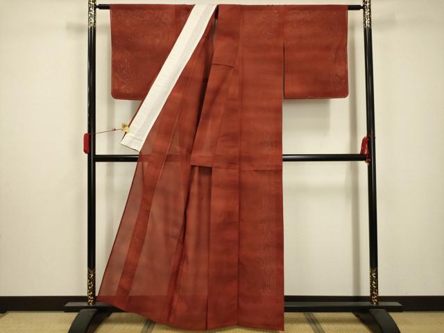 平和屋着物＊夏物 小紋 絽 霞文 正絹 逸品 AABA5776sx