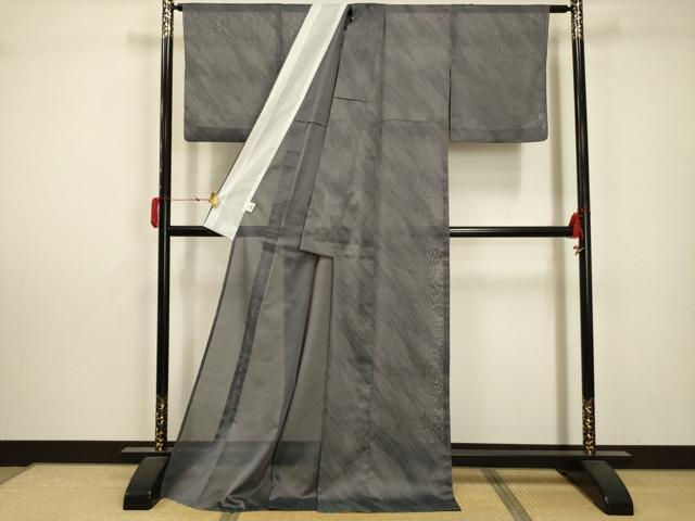 平和屋着物＊夏物 小紋 紗 霞文 ロング丈 正絹 逸品 AABA5777sx
