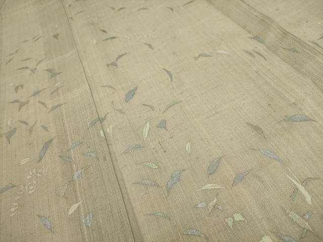平和屋着物＊夏物 訪問着 生紬 草花文 銀彩 正絹 逸品 AABA5779sx