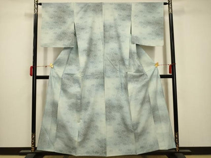 平和屋着物＊夏物 小紋 草花紋紗 暈し染め 正絹 逸品 AABA5784sx