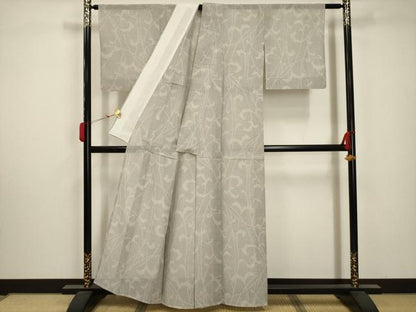 平和屋着物＊夏物 結城紬 夏結城 唐草文 正絹 逸品 AABA5793sx