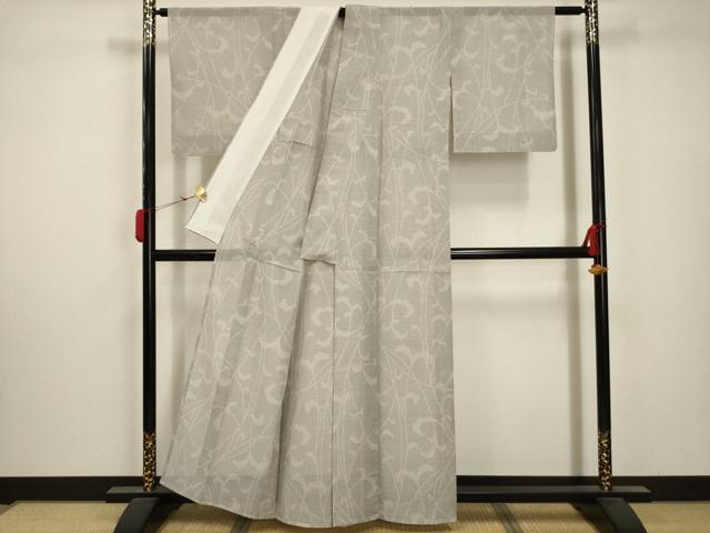 平和屋着物＊夏物 結城紬 夏結城 唐草文 正絹 逸品 AABA5793sx